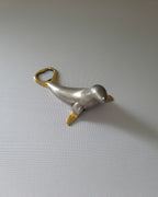 Vintage Silver Plated & Brass Seal Bottle Opener