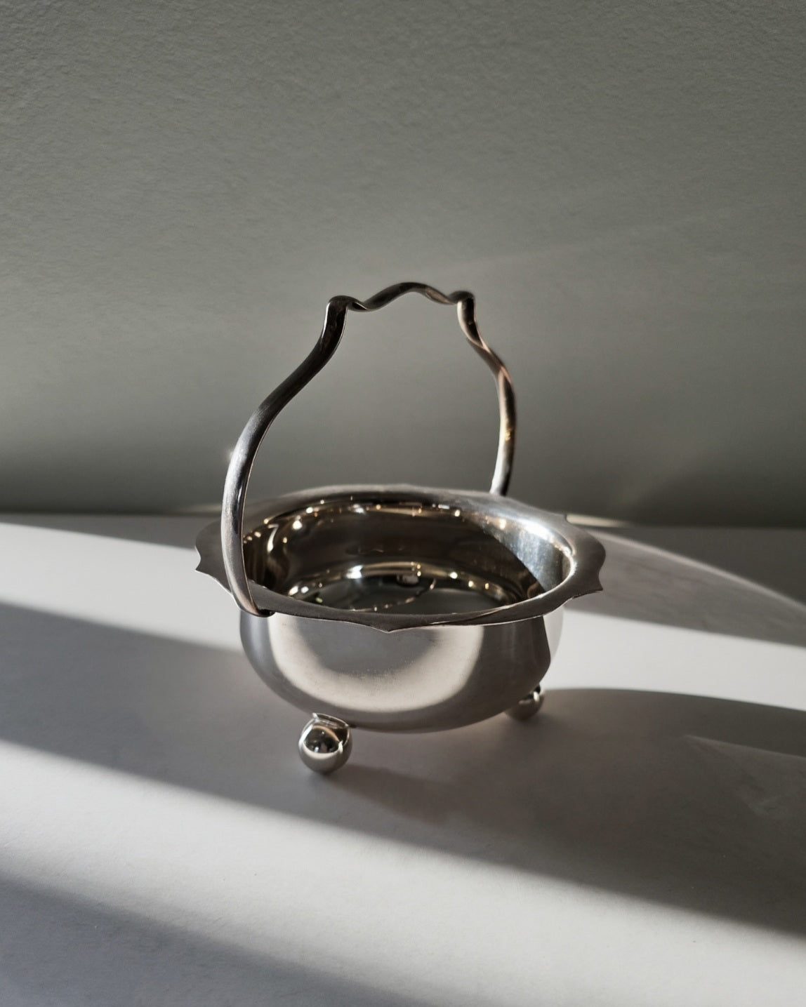 Vintage Silver Plated Bon Bon Dish with Ball Feet
