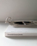 Vintage silver plated tray with chimera handles