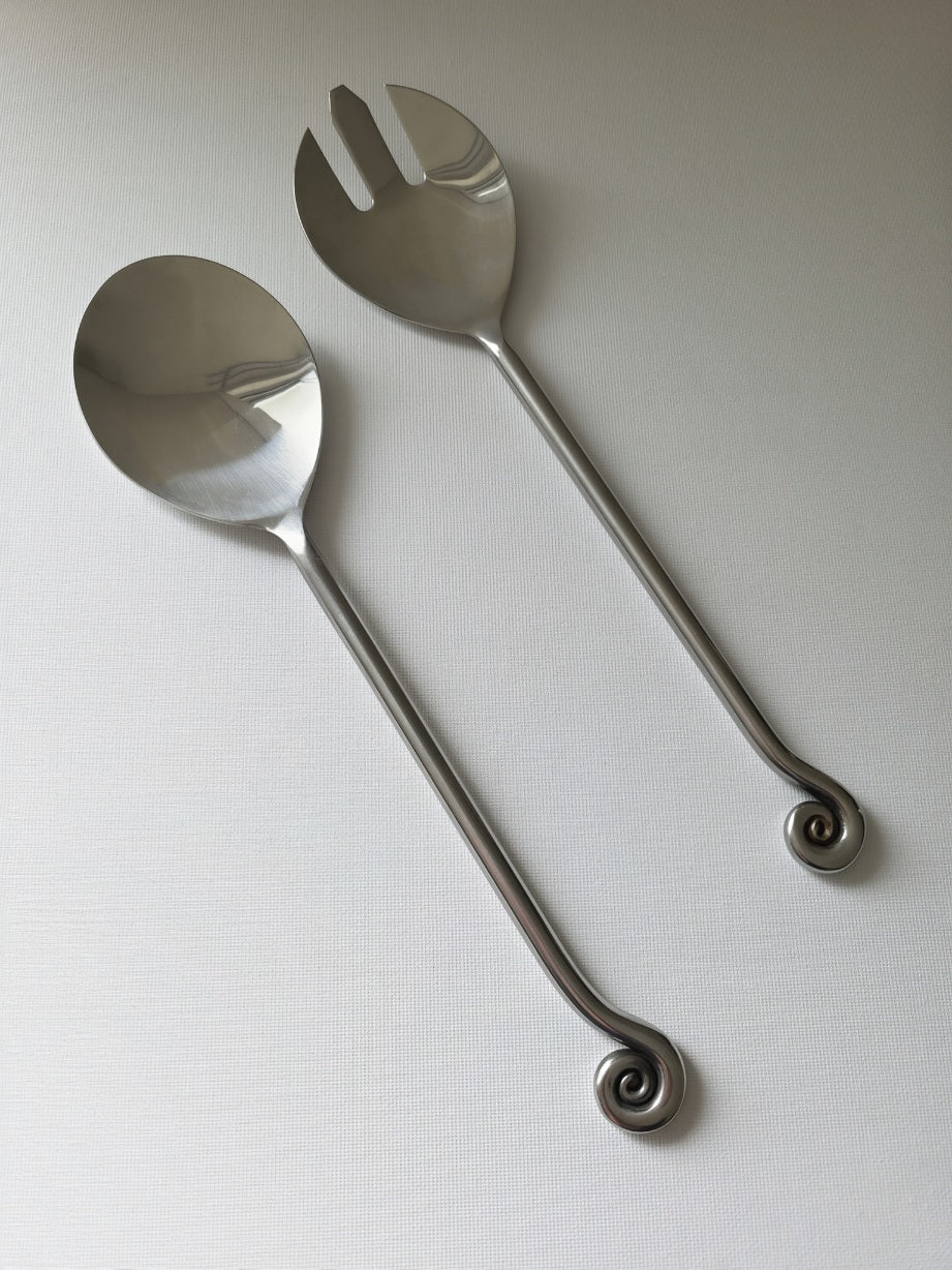 Vintage Spiral Salad Servers