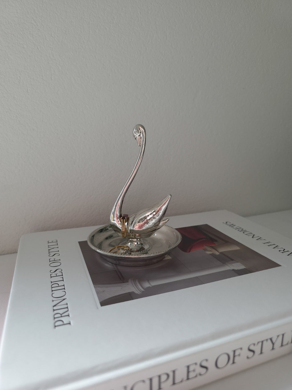 Vintage Silver Plated Swan Ring Holder