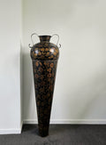Extra Tall Vintage Conical Vase With Scroll Handles