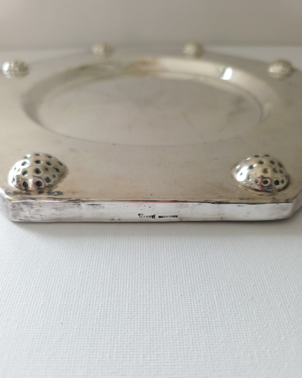 Vintage Octagonal Silver Plated Tray by Valenti Spain