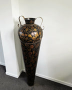 Extra Tall Vintage Conical Vase With Scroll Handles