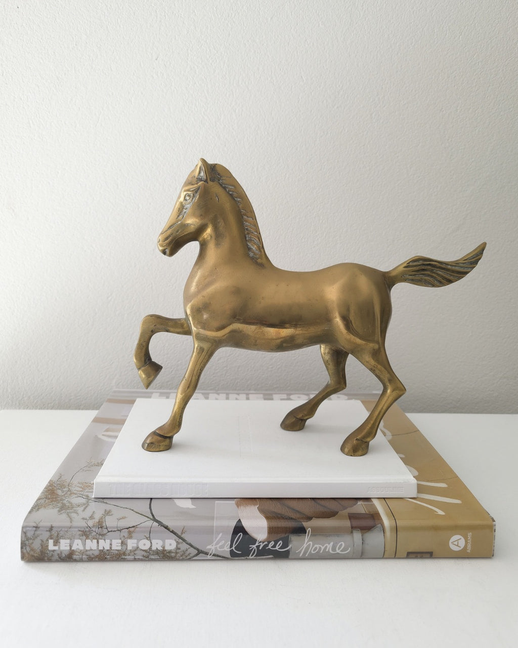 Large Vintage Brass Horse Sculpture
