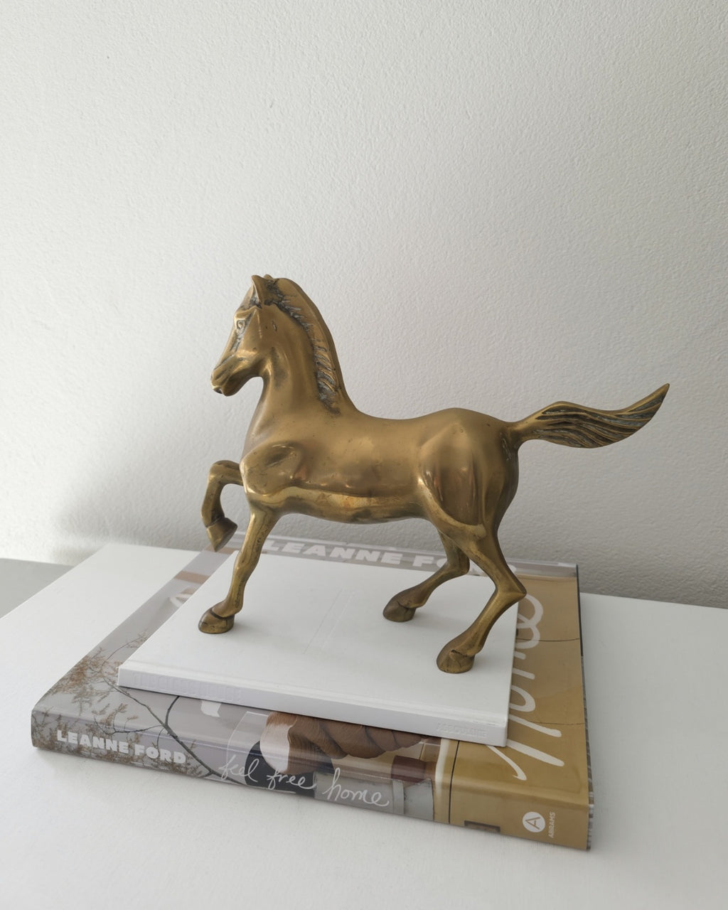 Large Vintage Brass Horse Sculpture