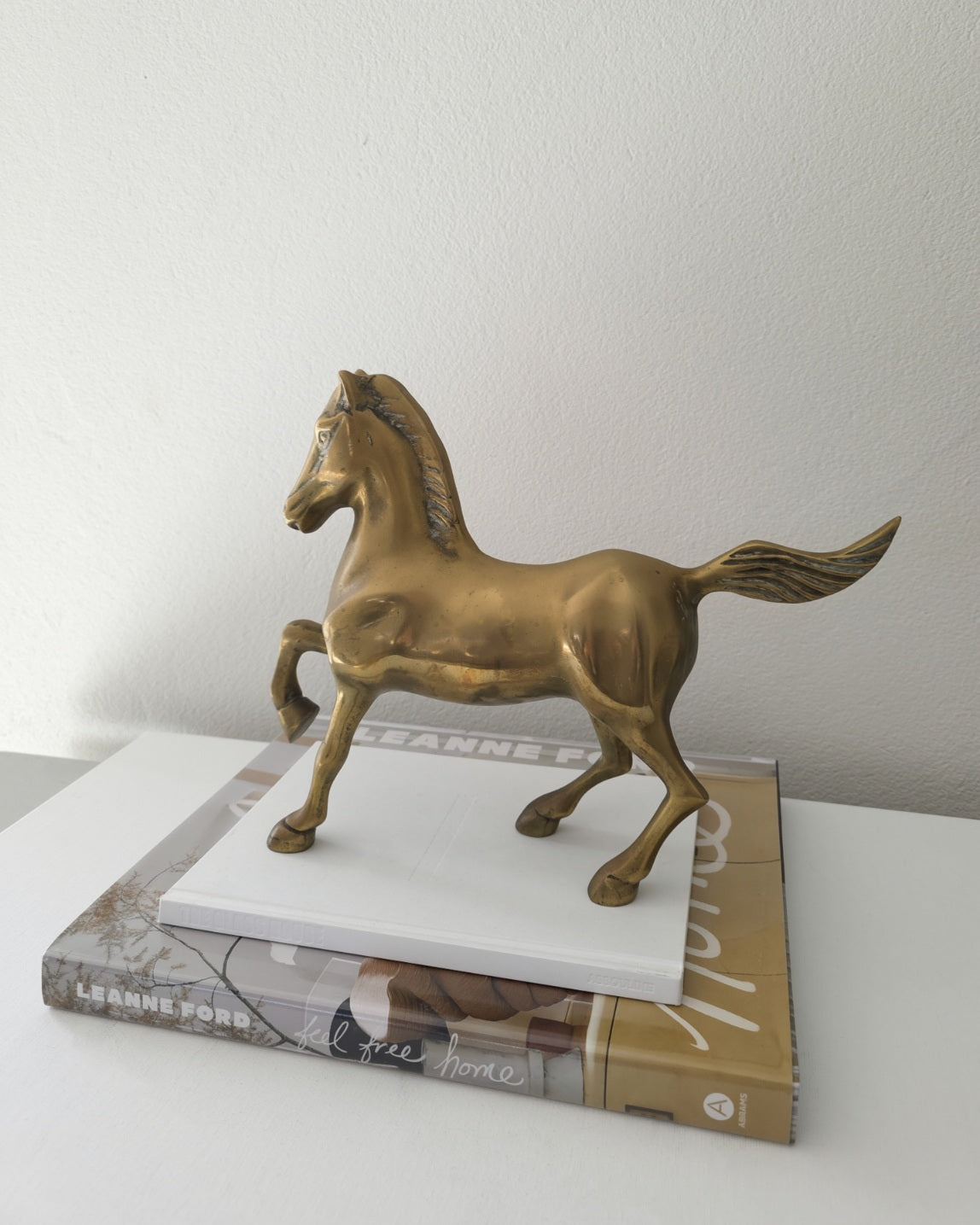 Large Vintage Brass Horse Sculpture