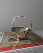 Vintage Silver Plated Bon Bon/Trinket Dish with Handle and Ball Feet