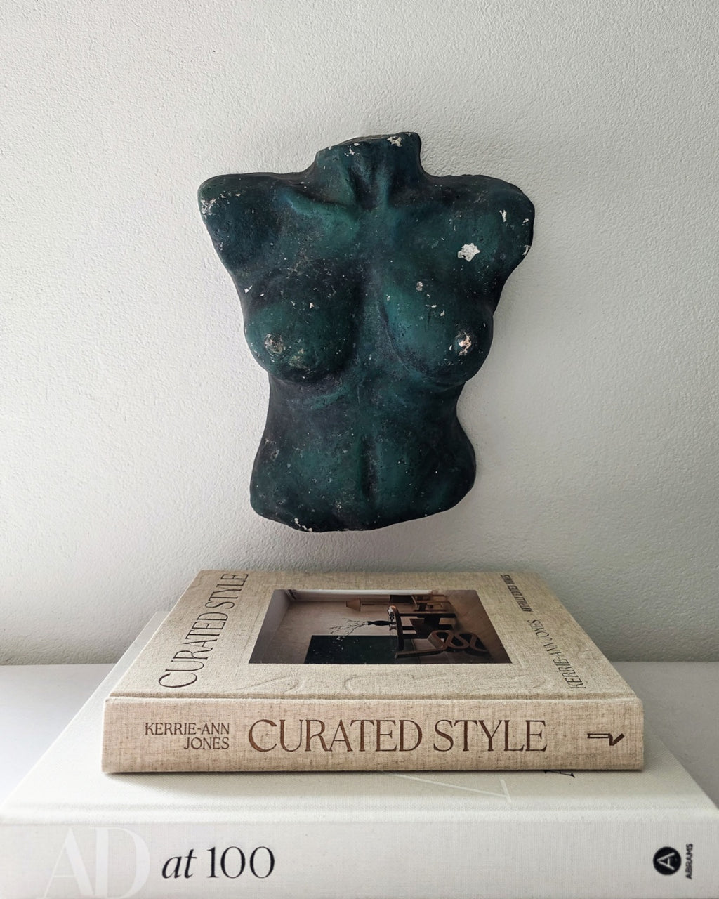1990s Handmade Plaster Female Bust