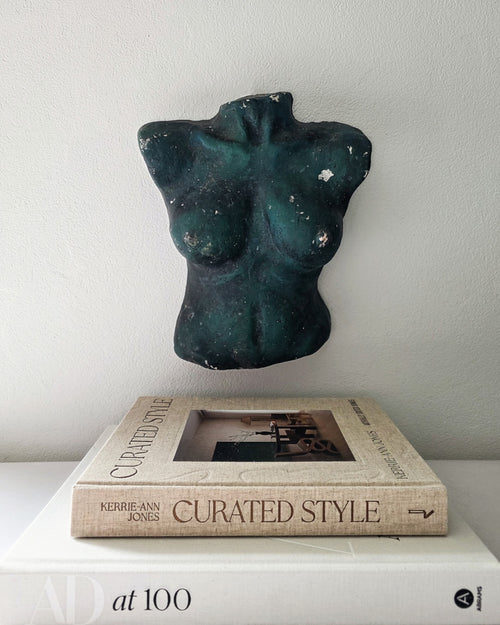 1990s Handmade Plaster Female Bust