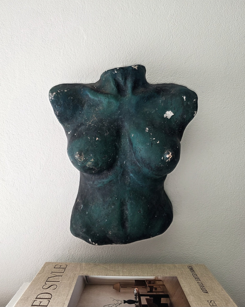 1990s Handmade Plaster Female Bust