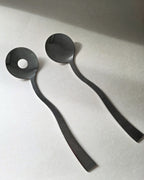 Sculptural Wavy Salad Servers