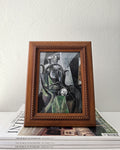 Vintage Wooden Frame with Rope Detailing featuring Picasso's Woman by a Window