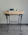 Wrought Iron and Rattan French Side Table