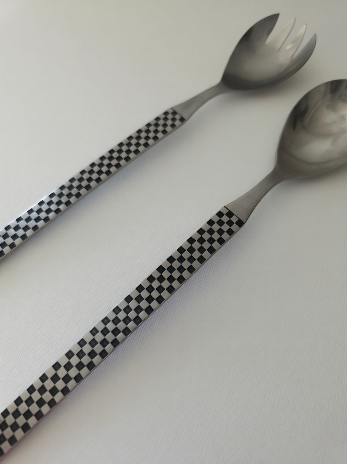 Vintage Yax Japan Checkerboard Salad Servers