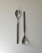 Vintage Yax Japan Checkerboard Salad Servers
