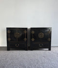 Pair of vintage black lacquer cabinets