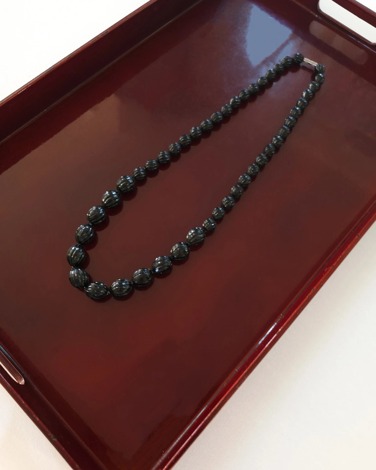 Vintage Etched Bead Necklace