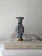 Vintage Enameled Brass Vase