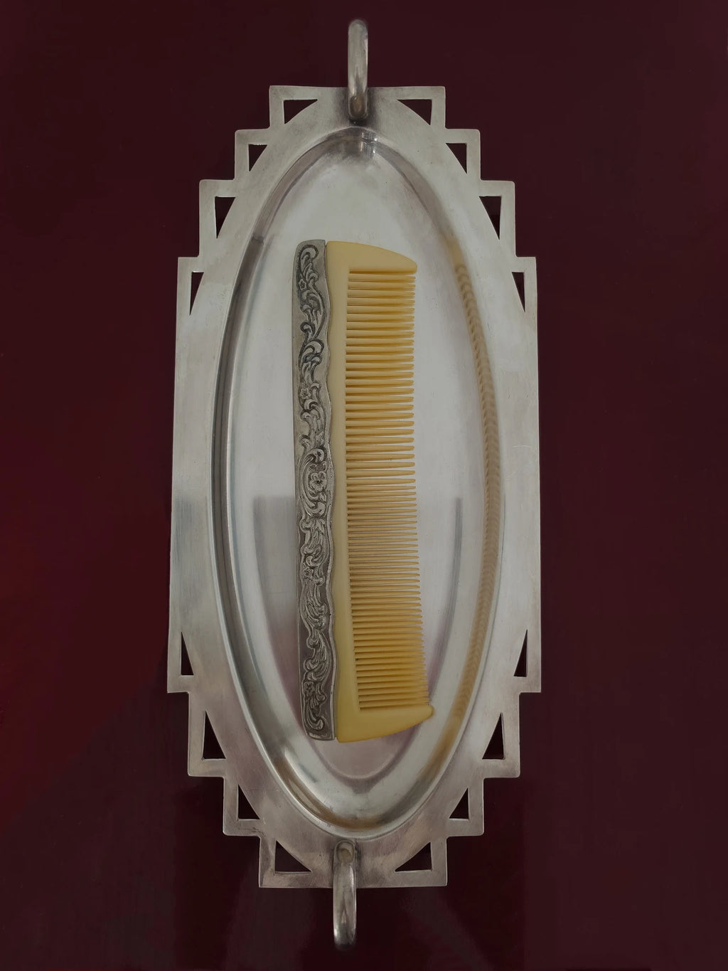 Art Nouveau Silver Plate Vanity Comb